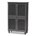 Baxton Studio Fernanda Dark Gray 4-Door Wooden Entryway Shoe Storage Cabinet 152-9169